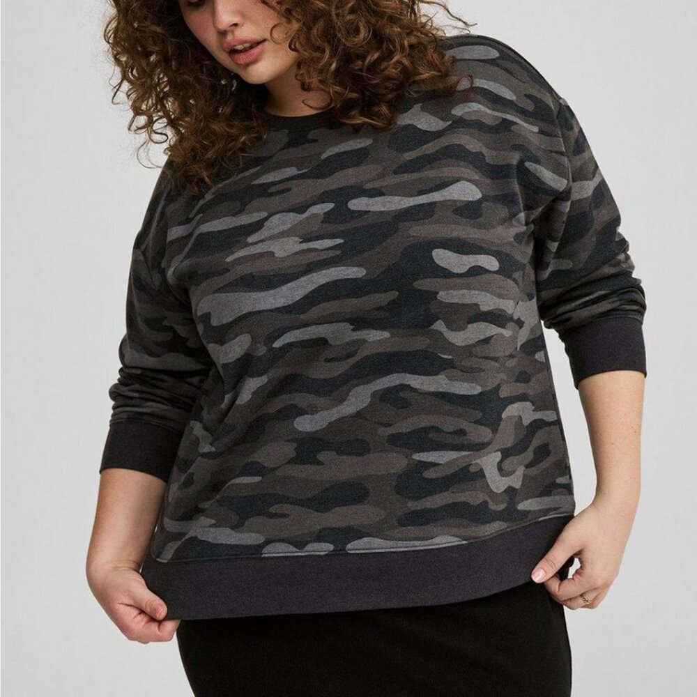 Torrid Size 2 2X brushed camo dropped shoulder sweatshirt 18 / 20